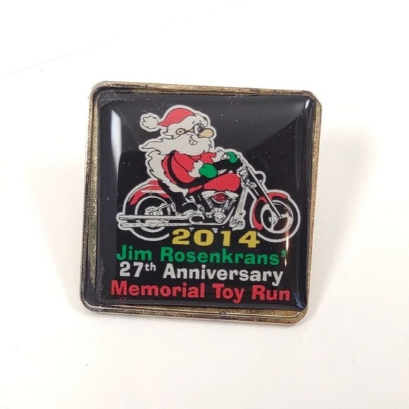 2014 Motorcycle Toy Run Pin Santa On Motorcycle - Picture 1 of 9